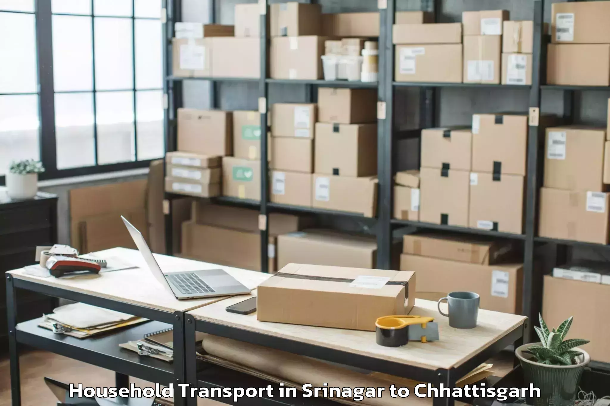 Reliable Srinagar to Nit Raipur Household Transport